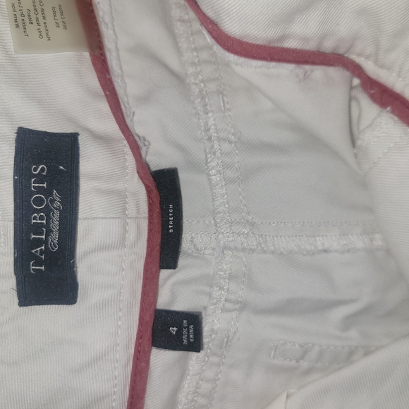 Talbots Cream Colored Straight Leg Pants 4 - Picture 2 of 4